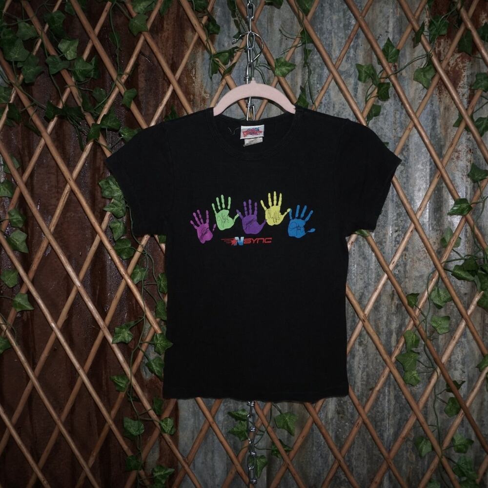 S - Vintage Y2K Planet Hollywood T-Shirts nsync handprint